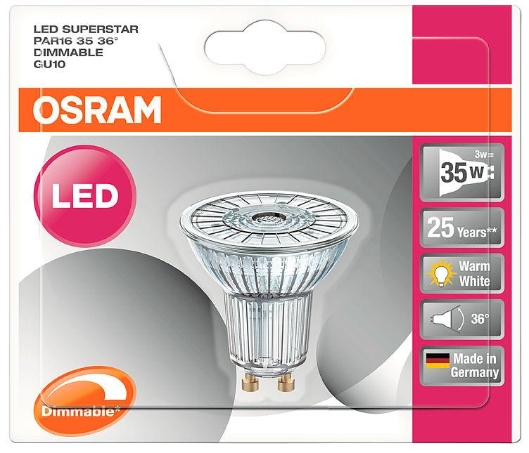 Lyspære Led Superstar Par16 35 3,1w Gu10 Dim
