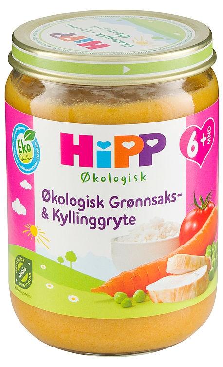 Hipp Økologisk Grønnsaks- &amp; Kyllinggryte 6 mnd
