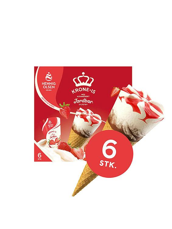 Krone-Is Jordbær Multipack 6stk Hennig Olsen