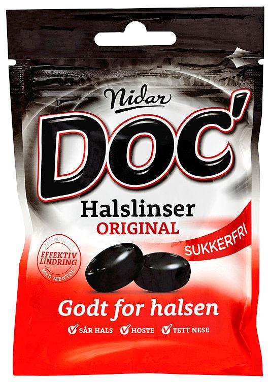 Doc Halslinser Original Sukkerfri 50g