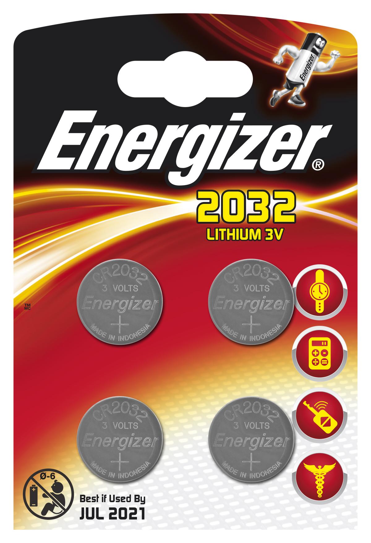 Batterier Cr2032 Lithium 4stk Energizer