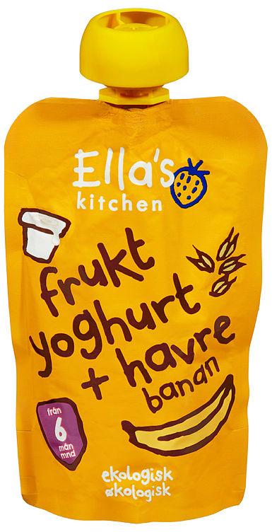 Fruktyogurt Banan&amp;Havre 6mnd 100g Ellas