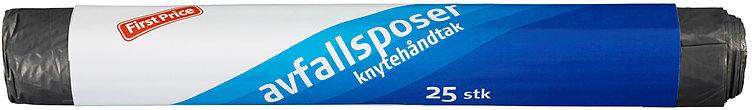 Avfallsposer m/Håndtak 24l 25stk First Price