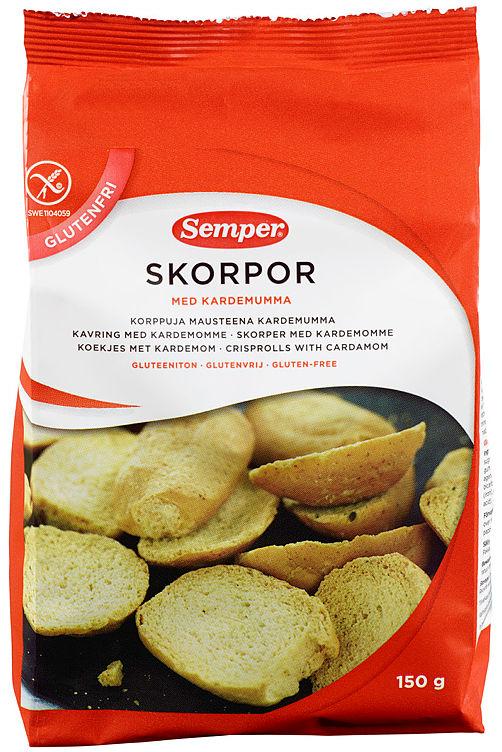 Skorpor glutenfri m/Kardemomme 150g Semper