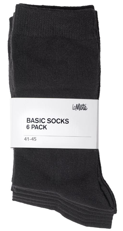 Herresokk Basic Sort 41-45 6stk La Mote