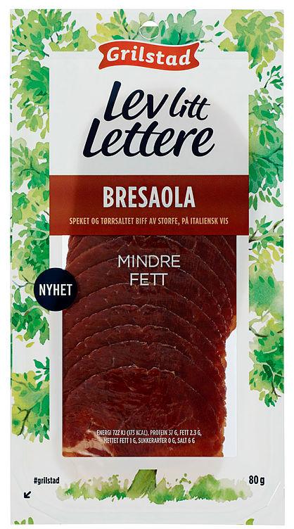 Bresaola Italiensk Lev Litt Lettere 80g Grilstad