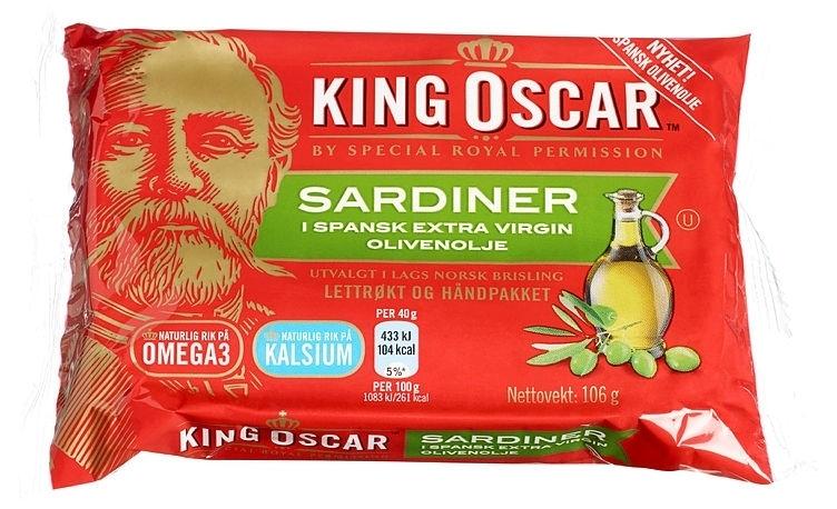King Oscar Sardiner i e.v. olivenolje 106 g