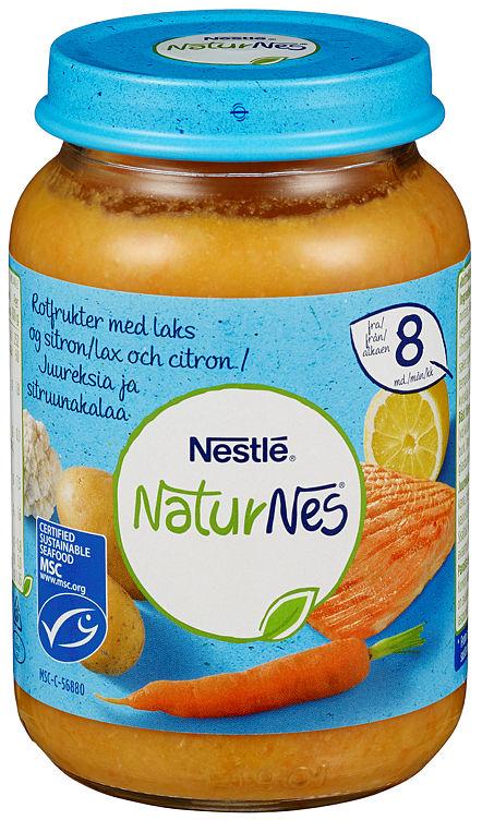 Rotfrukter m/Laks 8mnd 190g Naturnes Nestle