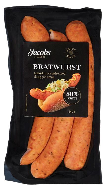 Bratwurst 80% 240g Jacobs Utvalgte