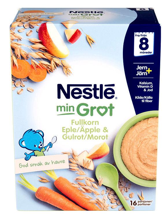 Min Grøt Fullkorn Eple&amp;Gulrot 8mnd 480g Nestle