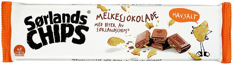 Melkesjokolade m/Chips 165g Sørlandschips