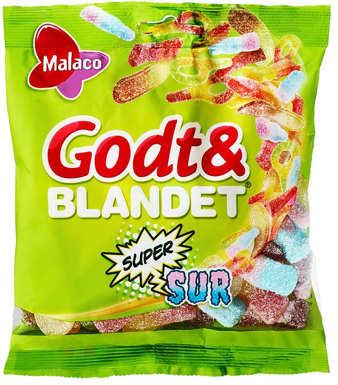 Godt&amp;Blandet Supersur 170g Malaco