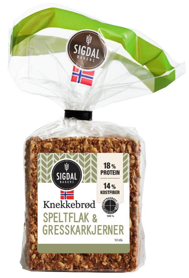 Knekkebrød Gresskarkjerner 225g Sigdal