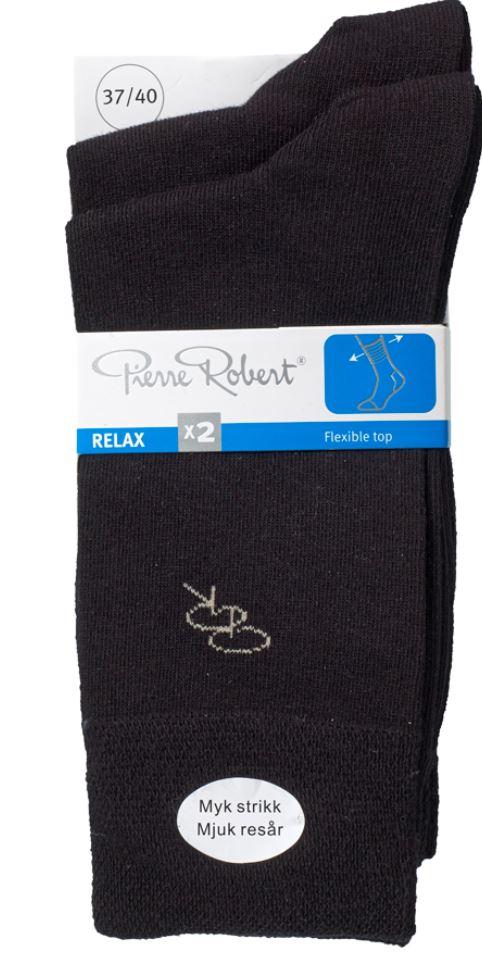 Damesokk Relax Black 37-40 2par Pierre Robert