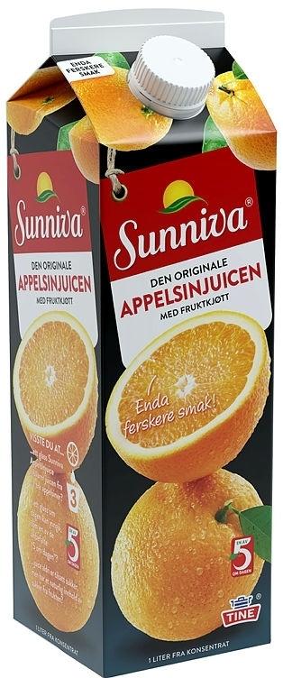 Sunniva Appelsinjuice med Fruktkjøtt 1 l