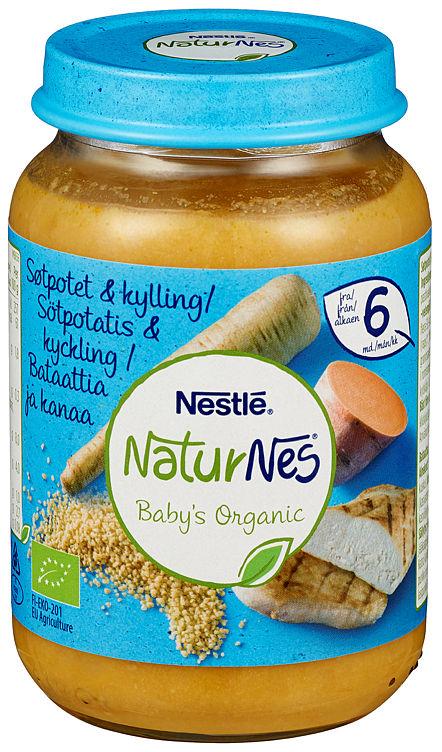 Søtpotet&amp;Kylling 6mnd 190g Naturnes Nestle