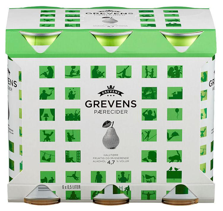 Grevens Cider Pære 0,5lx6 boks