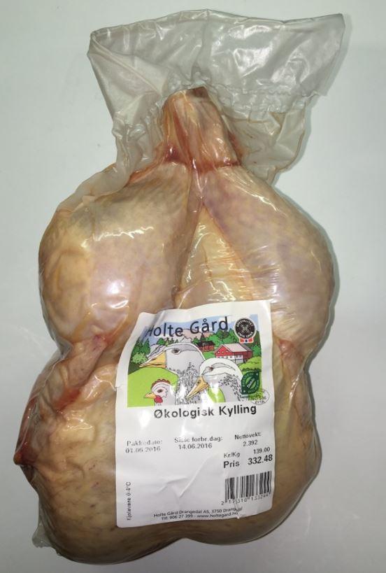Kylling hel Rå Økologisk Ca2,2kg Holte