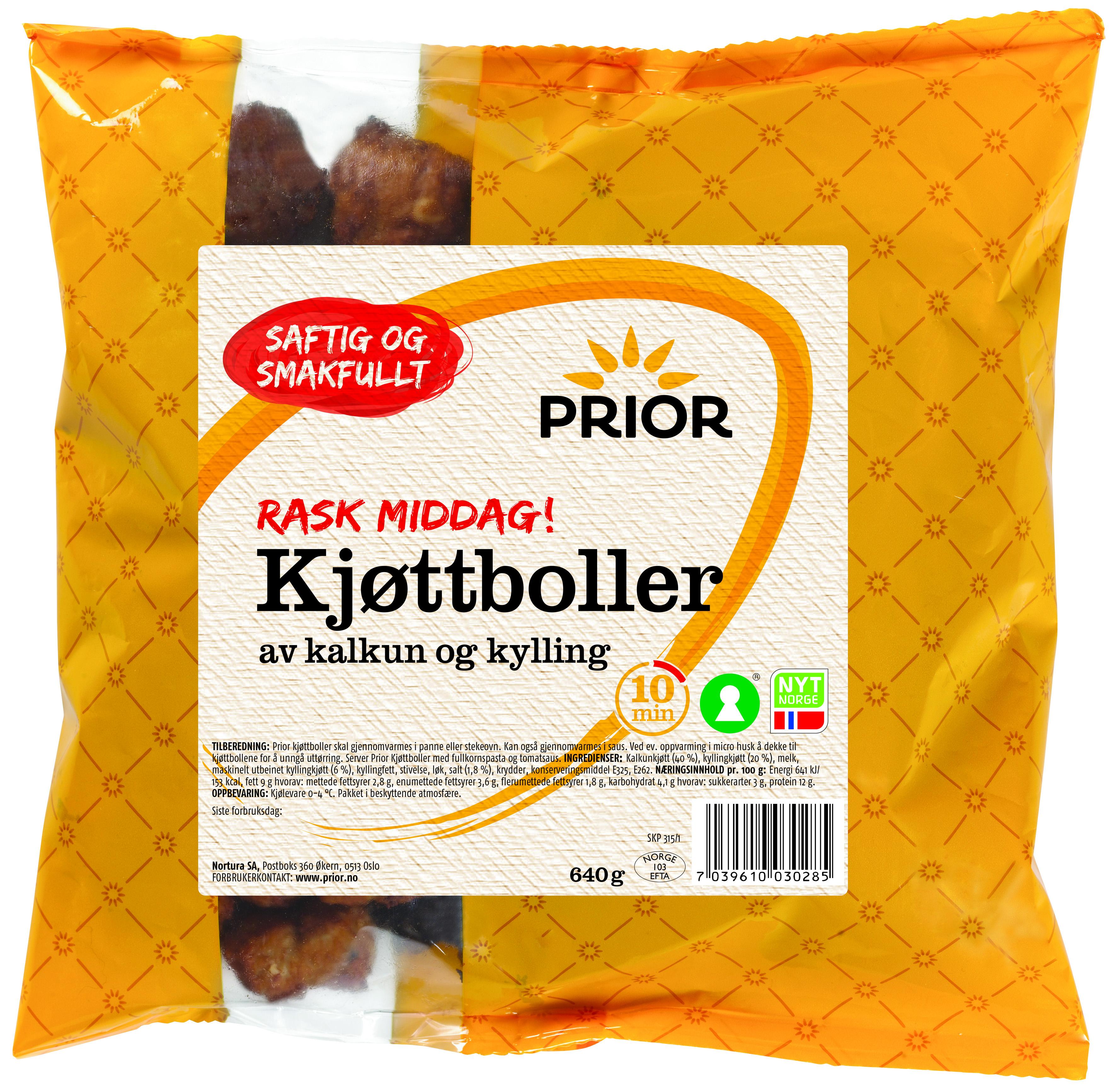 Kalkun Kjøttboller 640g Prior