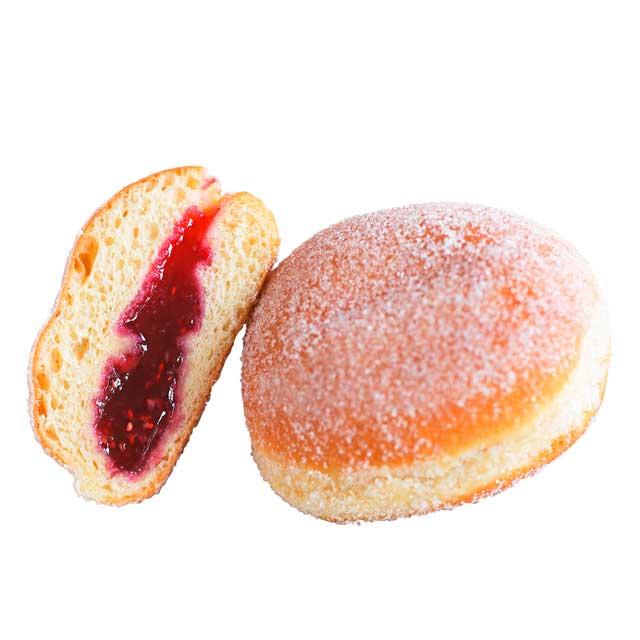 Berlinerbolle med Bringebær 