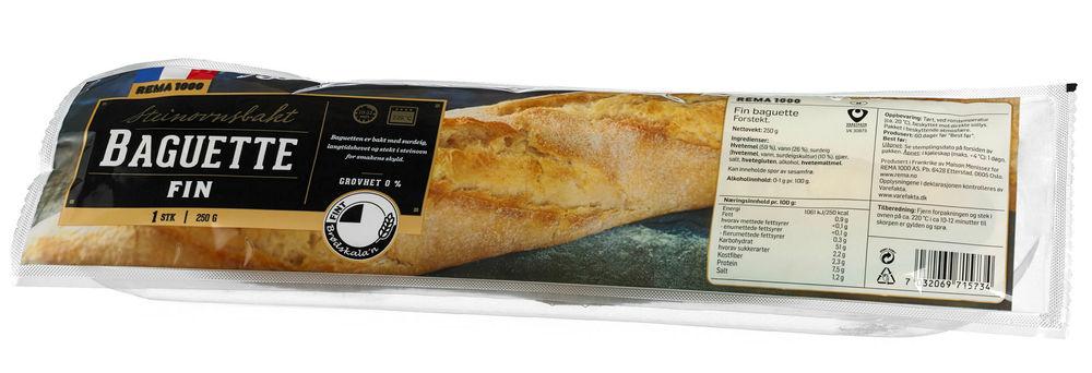 Baguette Fin Steinovnsbakt 250 g