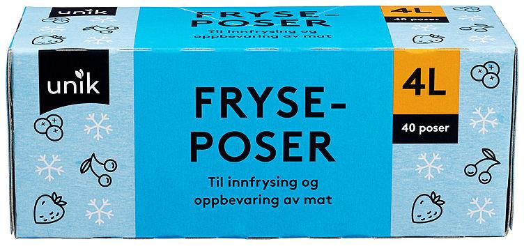 Fryseposer 4l 40stk Unik