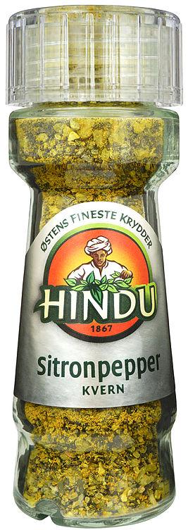 Sitronpepper m/Kvern 55g glass Hindu