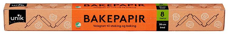 Bakepapir 38cmx8m Unik