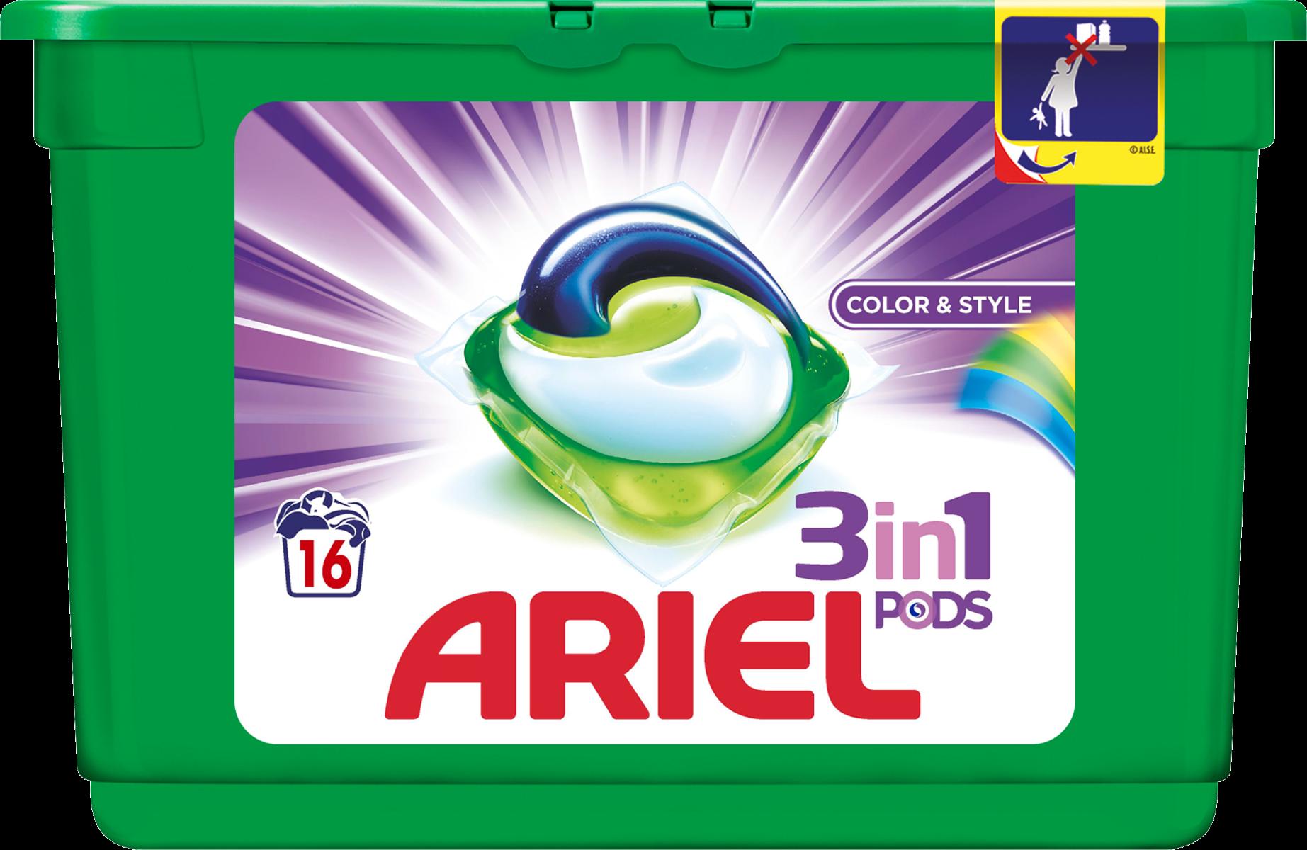 Ariel Color 3-in-1, pods 16 stk