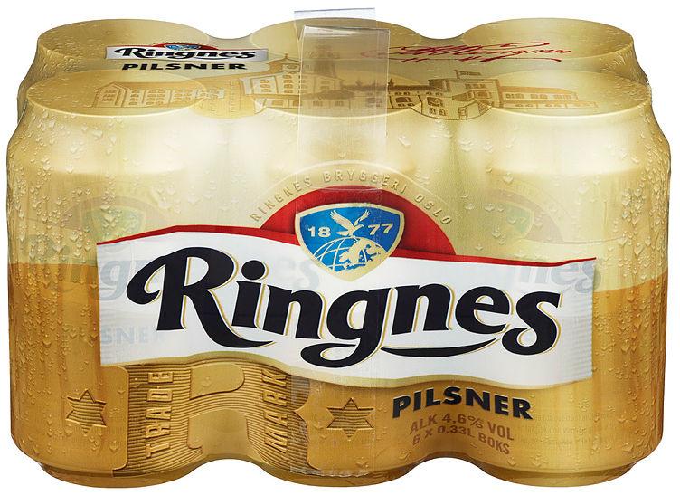 Ringnes Pilsner 0,33lx6 boks