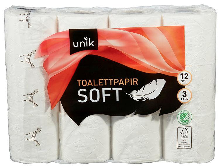 Toalettpapir Soft 12rl Unik