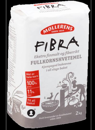 Møllerens  Fibra Fullkornshvetemel 2 kg