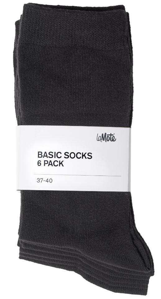 Damesokk Basic Sort 37-40 6stk La Mote