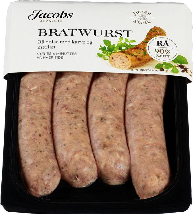 Bratwurst Rå 270g Jacobs Utvalgte