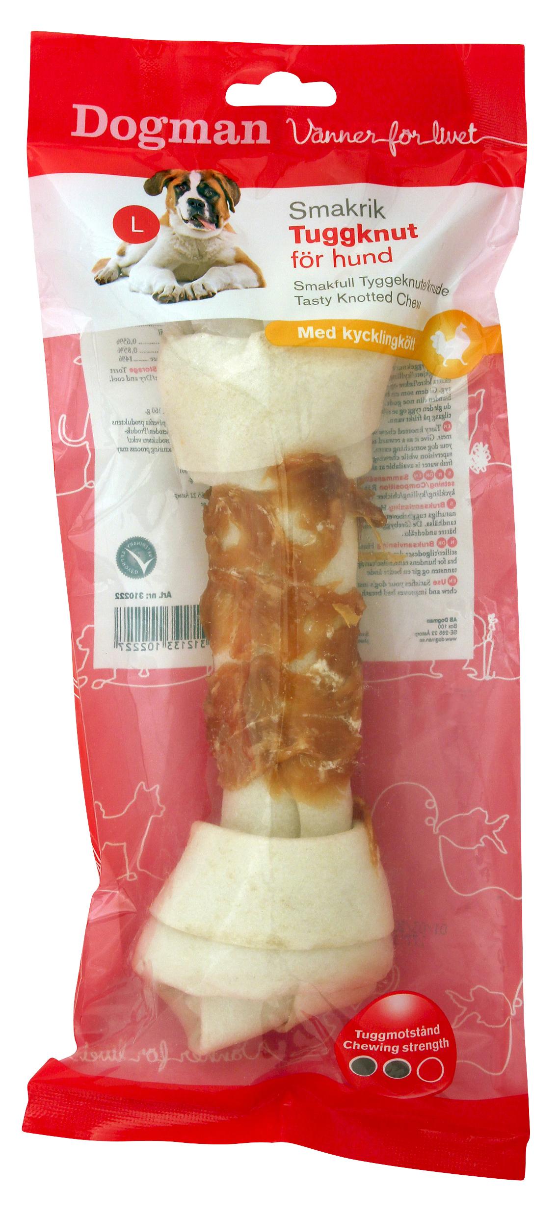 Tyggeknute Kylling 23cm 1stk Dogman