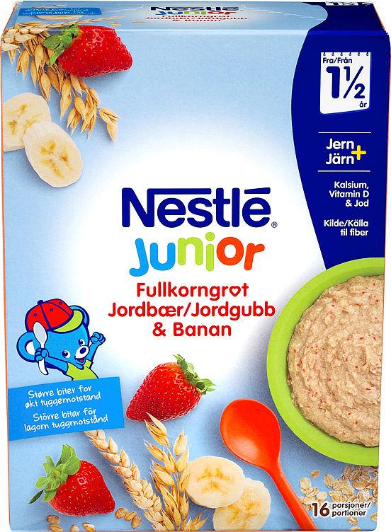 Fullkorngrøt Jordb&amp;Banan 18mnd 480g Nestle