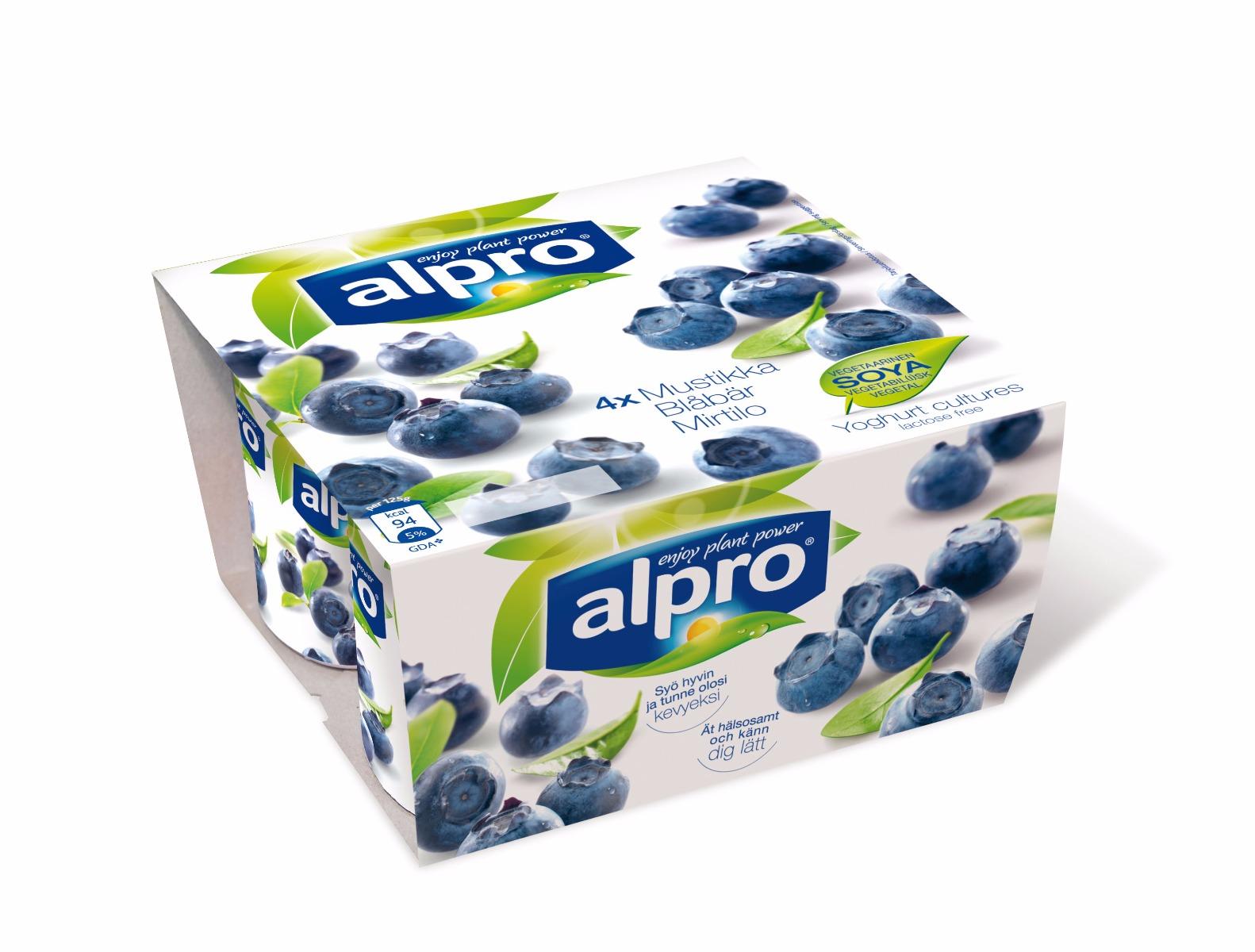 Alpro laktosefri yoghurt blåbær 4-pk