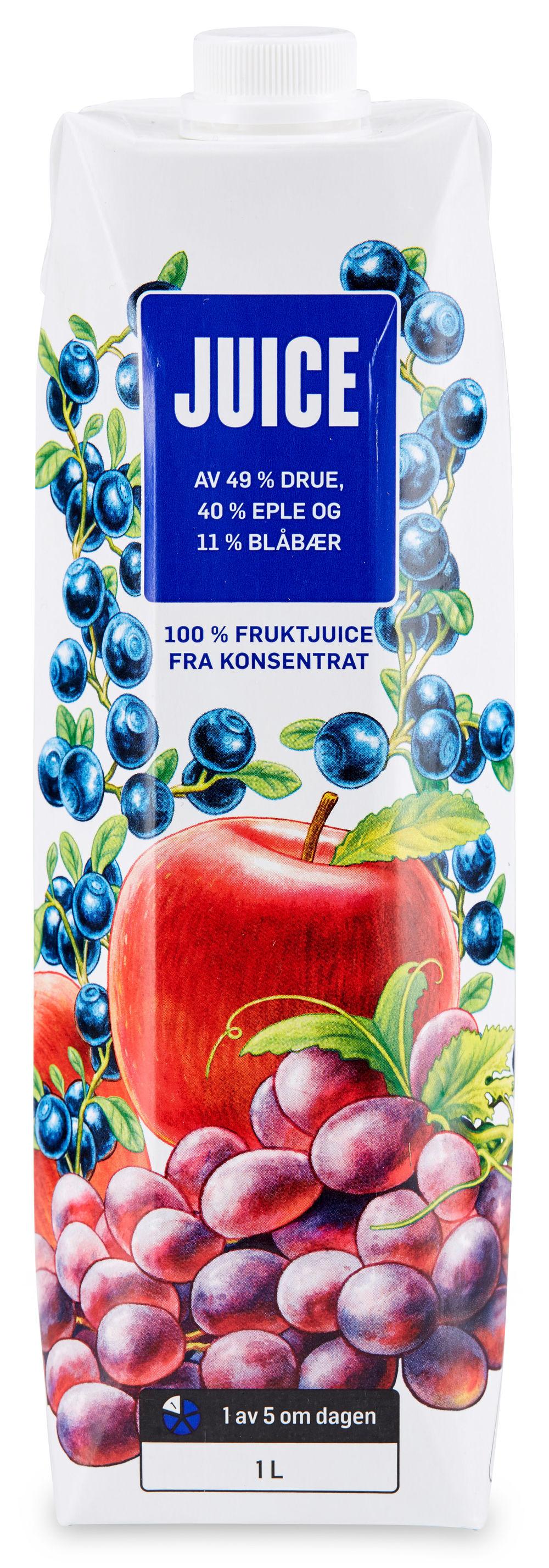 Juice Drue, Eple & Blåbær 1 l