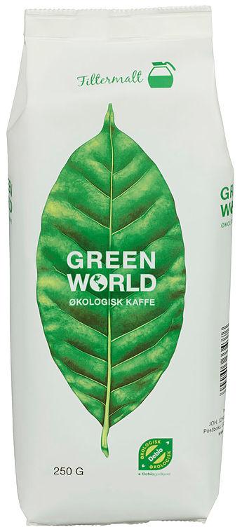 Green World Kaffe Økologisk Filtermalt 250g