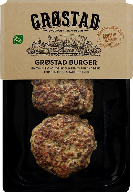 Grøstadburger Grov Økologisk 360g Grøstad