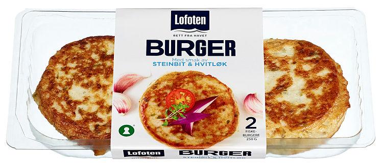 Fiskeburger Steinbit&amp;Hv.Løk 2x125g Lofoten