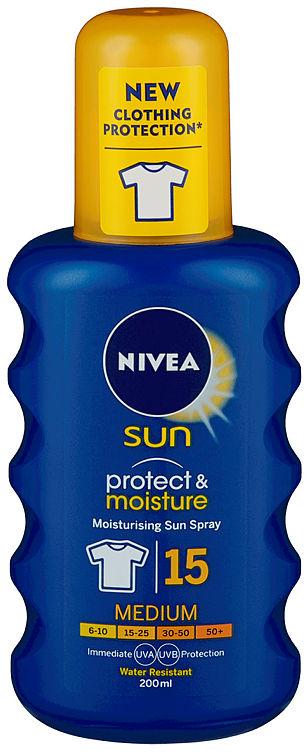 Nivea Sun Protect&amp; Moist Spray Spf15 200ml
