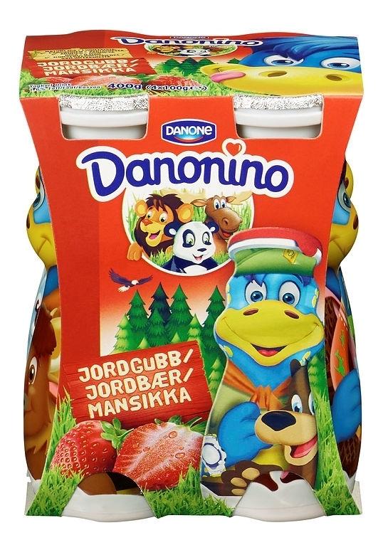 Danonino Drikkeyoghurt Jordbær 4x100 g