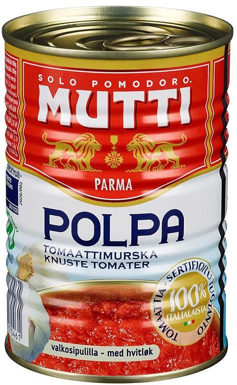 Tomater Knust m/Hvitløk 400g Mutti