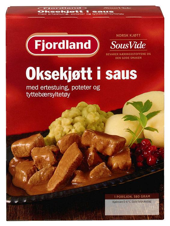 Fjordland Oksekjøtt med ertestuing 580 g