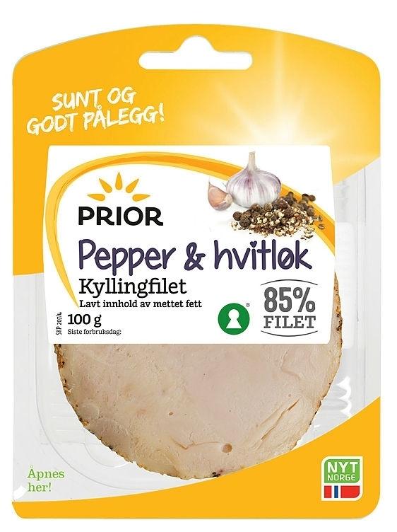 Prior Kyllingfilet Pepper & Hvitløk Pålegg 100 g