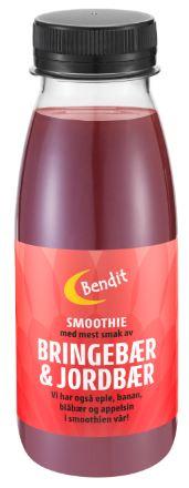 Smoothie Bringebær&amp;Jordbær 250ml Bendit