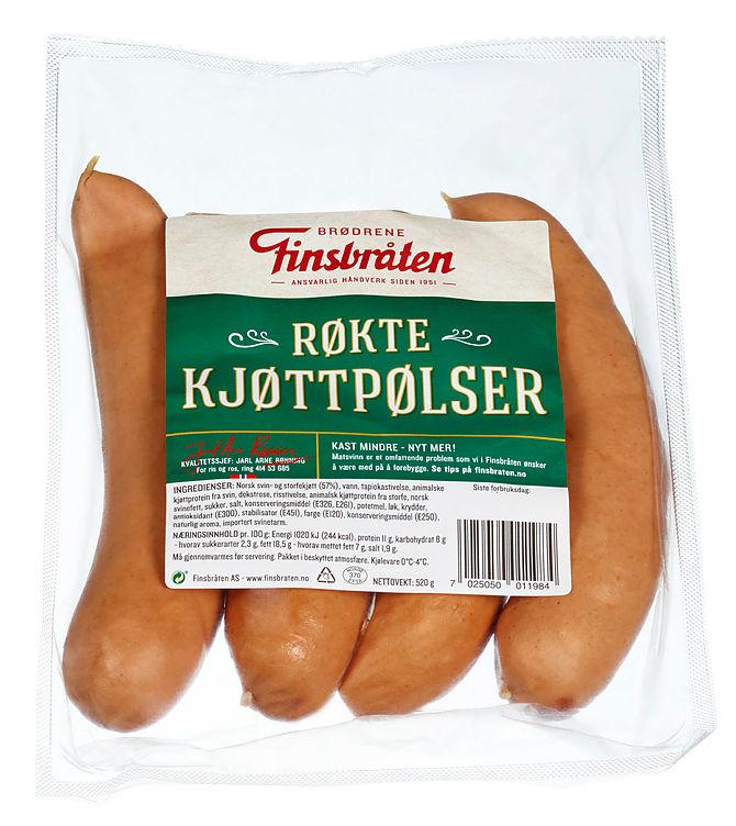 Kjøttpølser Røkt 4pk 520g Finsbråten