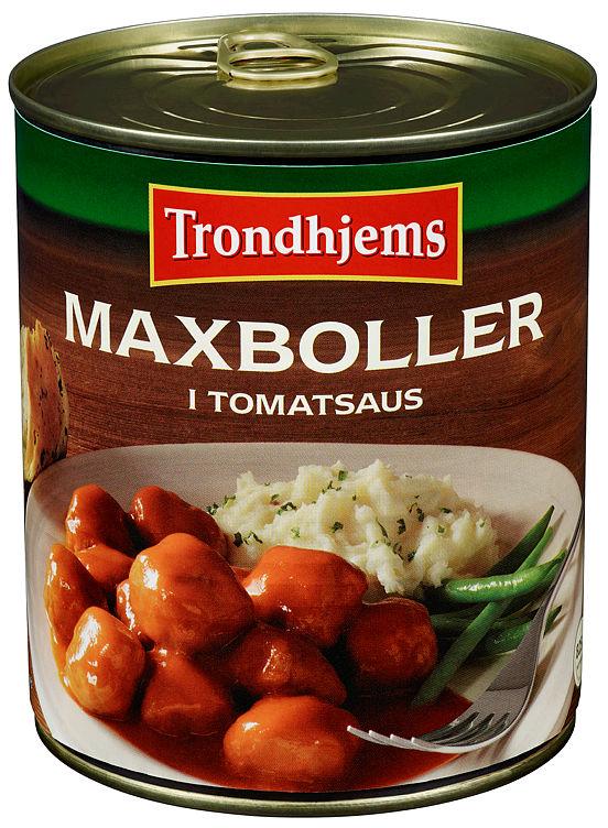 Maxboller i Tomatsaus 800g Trondhjems