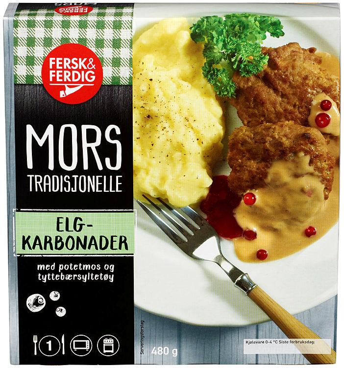 Elgkarbonader m/Potetmos 480g Fersk&amp;Ferdig